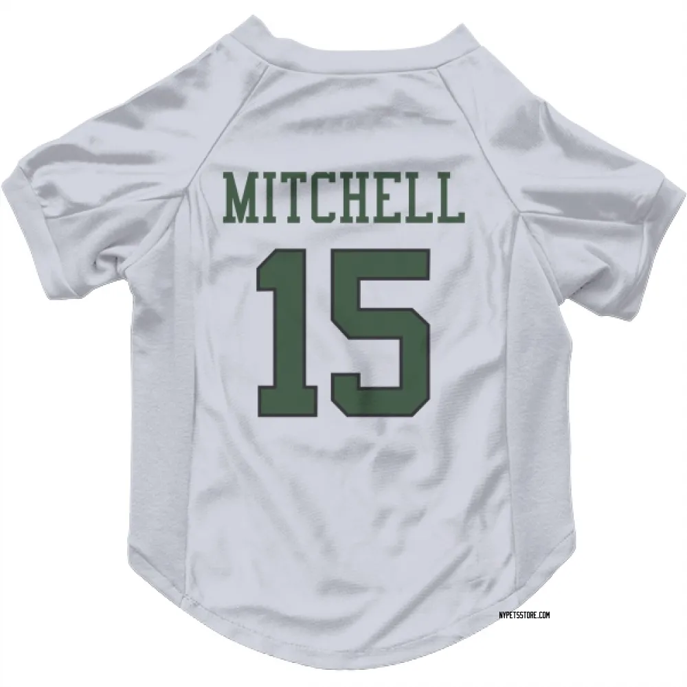 New York Jets Adonai Mitchell White Pet Jersey for Dog & Cat