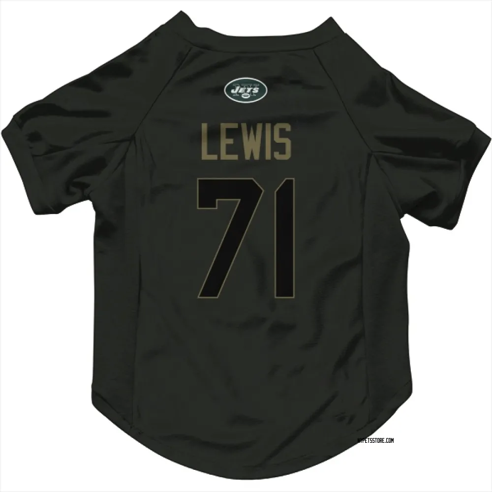 New York Jets Alex Lewis Black Service Pet Jersey for Dog & Cat ...