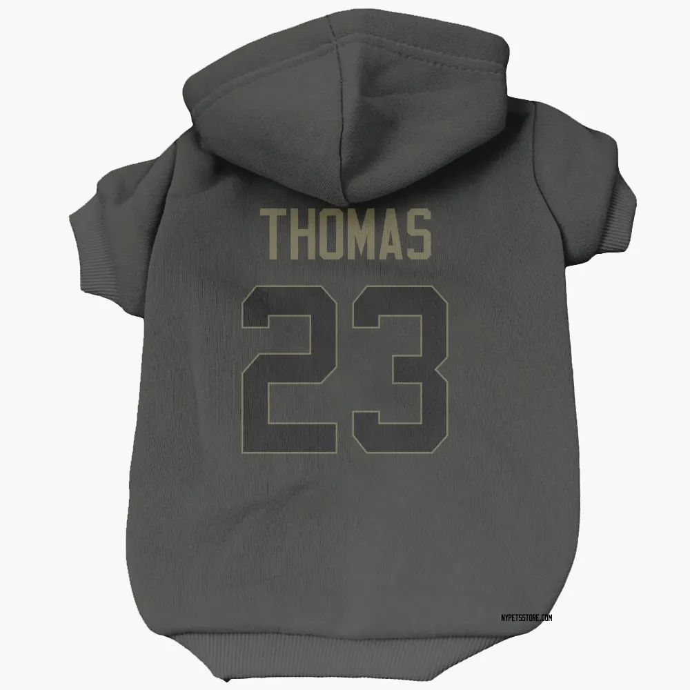 New York Jets Azareye'h Thomas Black Service Pet Hoodie for Dog & Cat