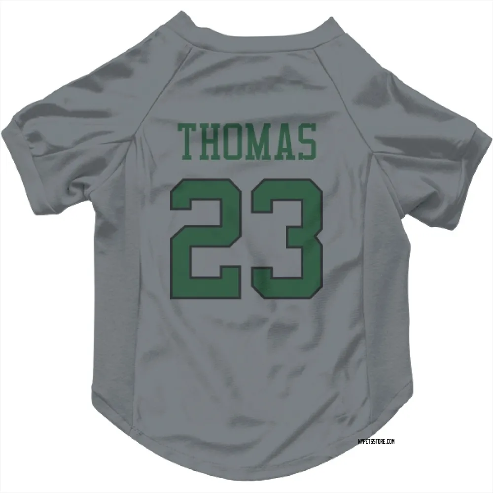 New York Jets Azareye'h Thomas Gray Pet Jersey for Dog & Cat