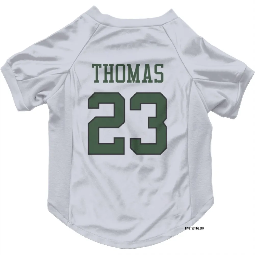 New York Jets Azareye'h Thomas White Pet Jersey for Dog & Cat
