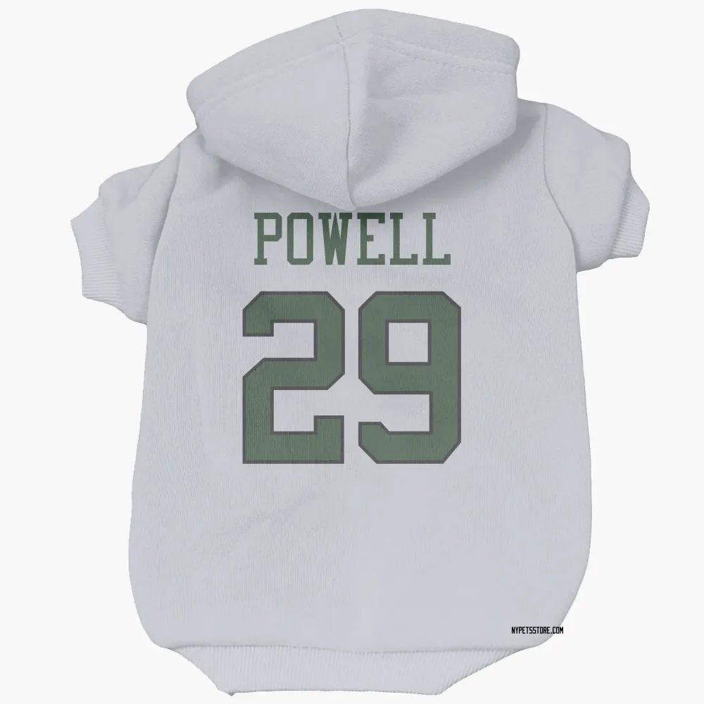 New York Jets Bilal Powell White Pet Hoodie for Dog & Cat