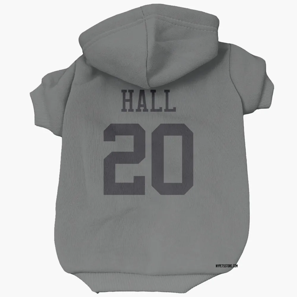 New York Jets Breece Hall charcoal Pet Hoodie for Dog & Cat