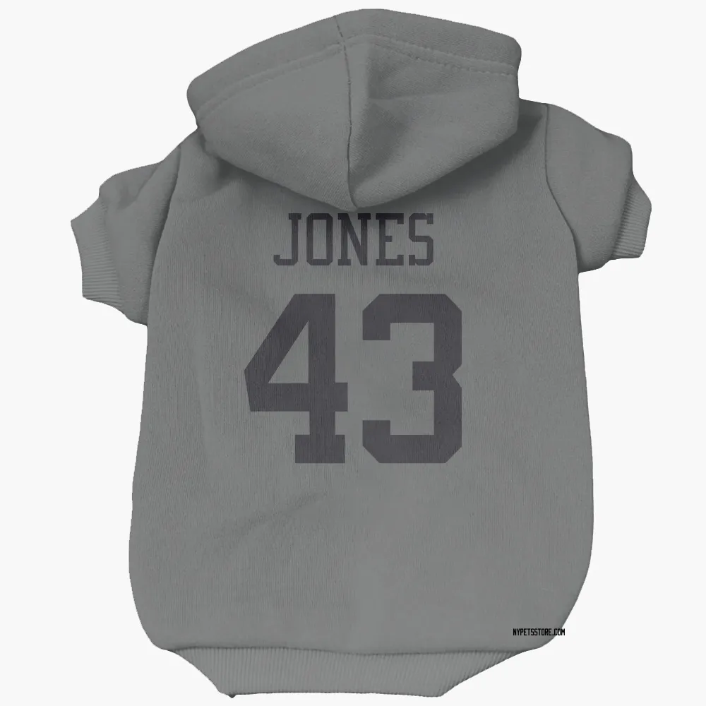 New York Jets Cam Jones charcoal Pet Hoodie for Dog & Cat