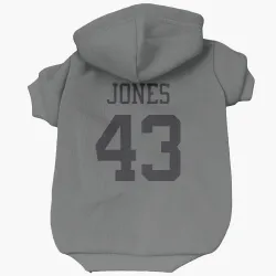 New York Jets Cam Jones charcoal Pet Hoodie for Dog & Cat