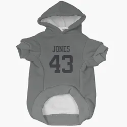 New York Jets Cam Jones charcoal Pet Hoodie for Dog & Cat