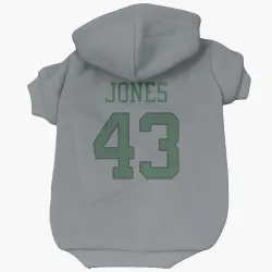 New York Jets Cam Jones Gray Pet Hoodie for Dog & Cat
