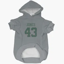 New York Jets Cam Jones Gray Pet Hoodie for Dog & Cat