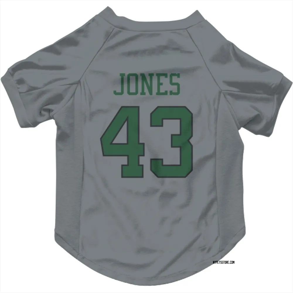 New York Jets Cam Jones Gray Pet Jersey for Dog & Cat