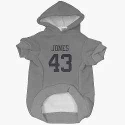 New York Jets Cam Jones Silver Pet Hoodie for Dog & Cat