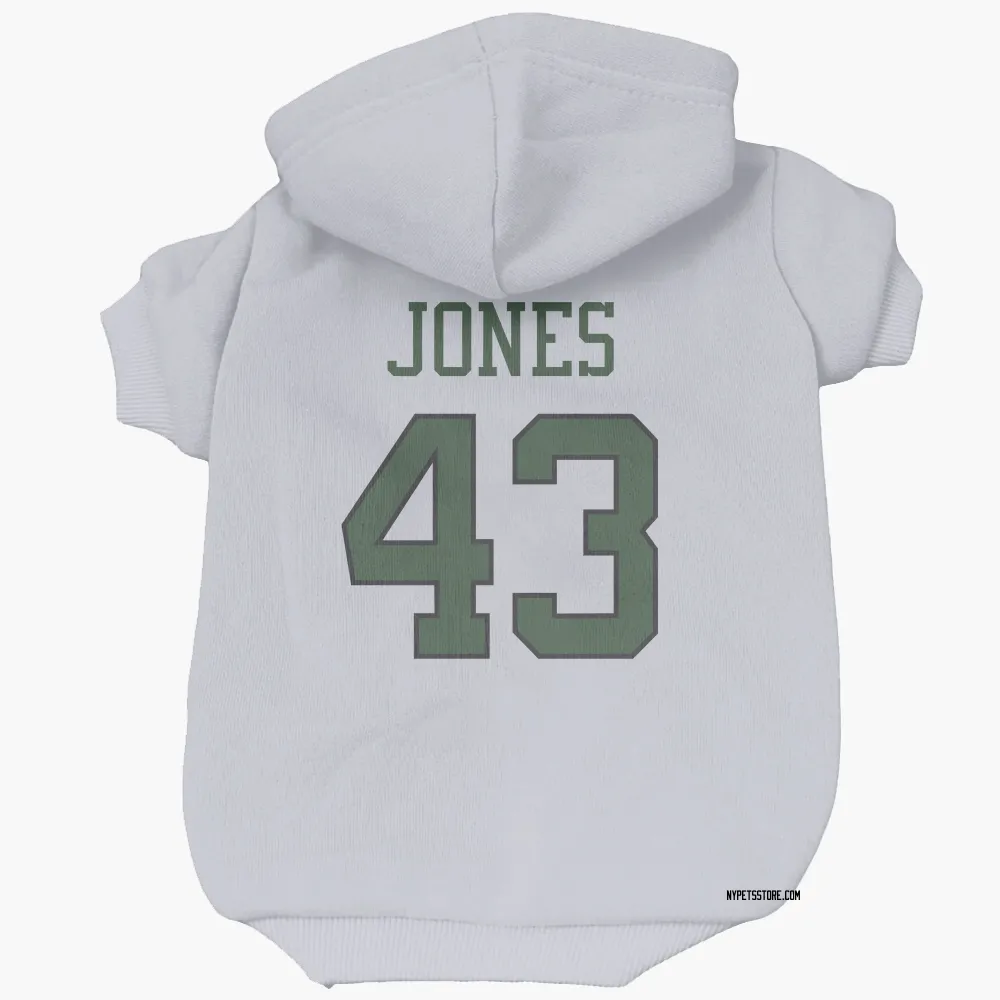 New York Jets Cam Jones White Pet Hoodie for Dog & Cat