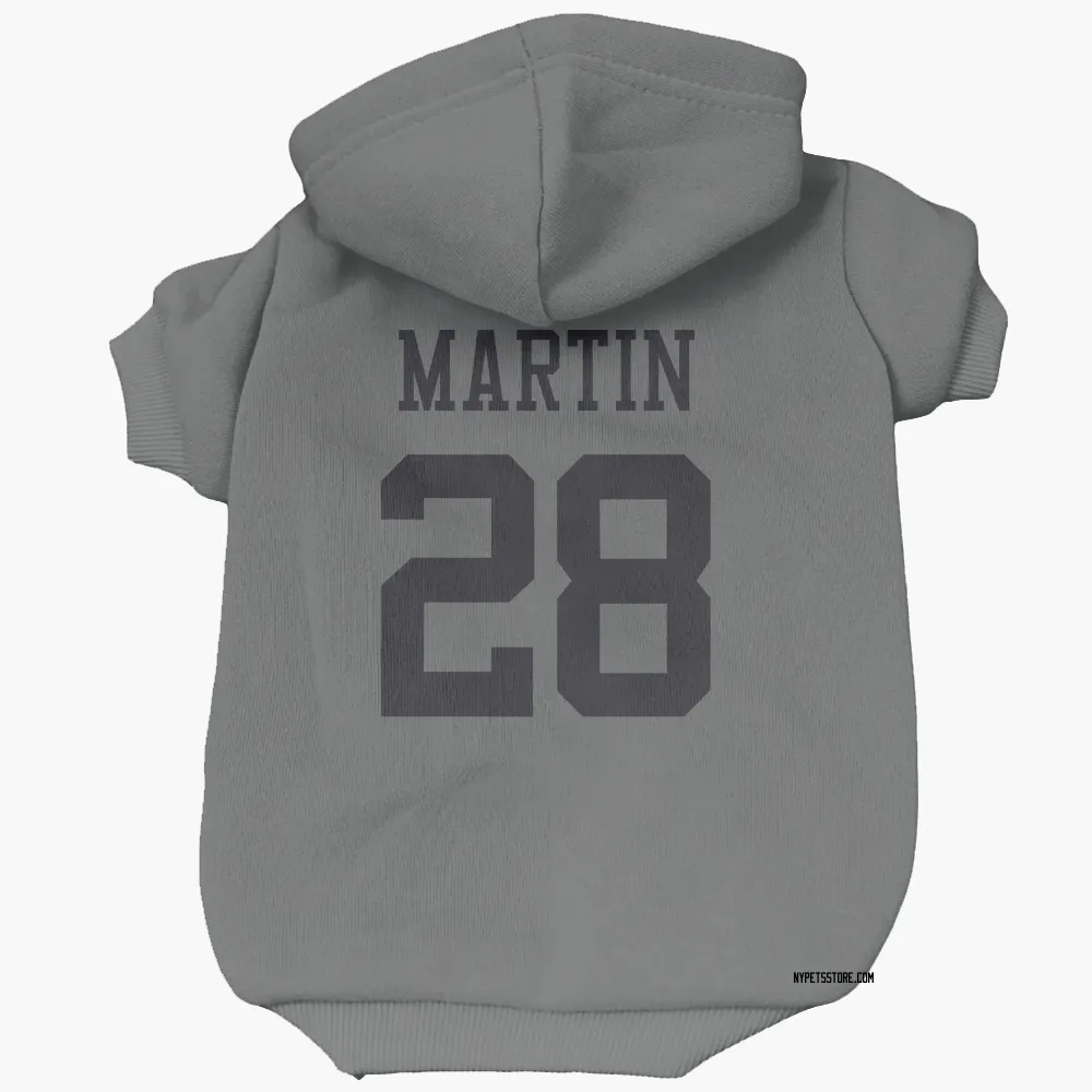 New York Jets Curtis Martin charcoal Pet Hoodie for Dog & Cat