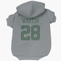 New York Jets Curtis Martin Gray Pet Hoodie for Dog & Cat