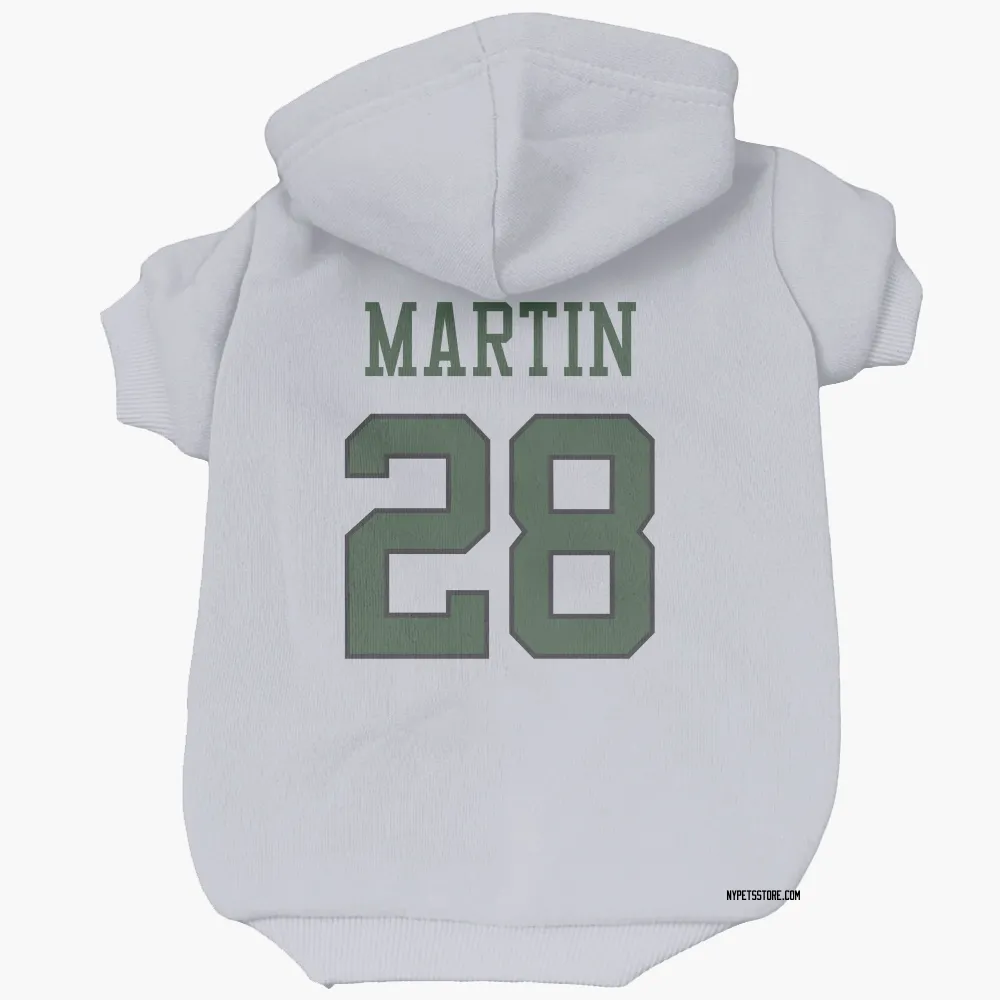 New York Jets Curtis Martin White Pet Hoodie for Dog & Cat