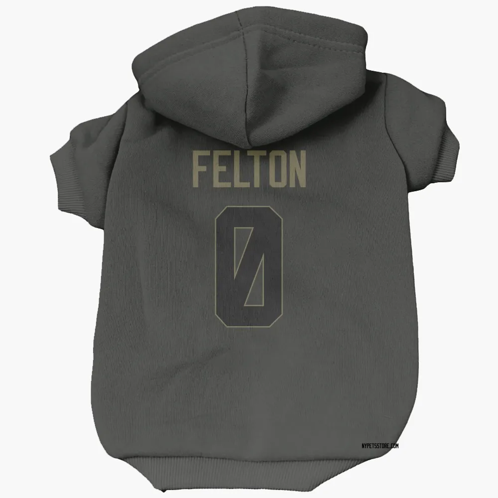 New York Jets Da'Quan Felton Black Service Pet Hoodie for Dog & Cat