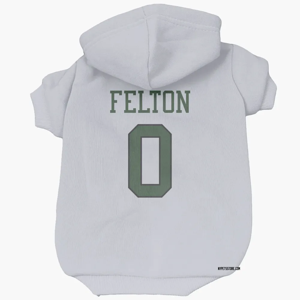 New York Jets Da'Quan Felton White Pet Hoodie for Dog & Cat
