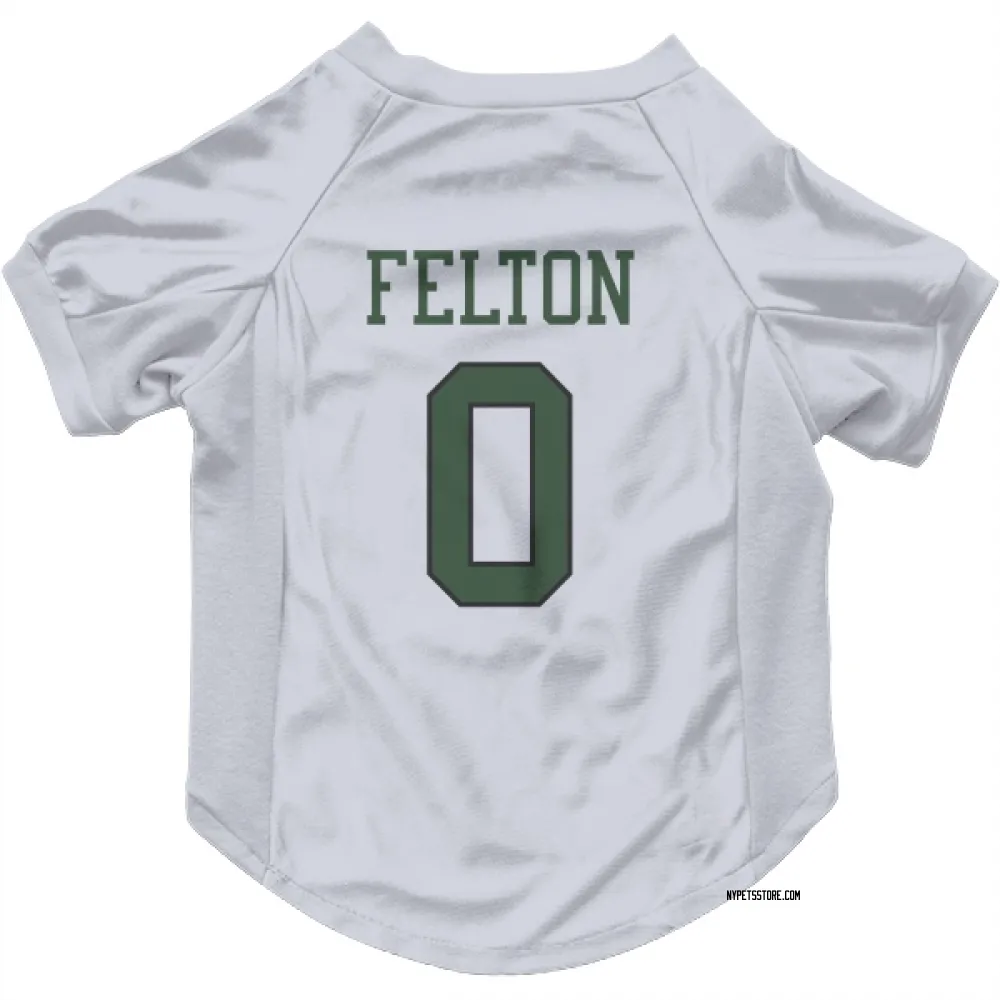 New York Jets Da'Quan Felton White Pet Jersey for Dog & Cat