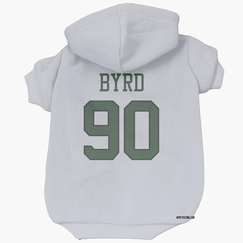 New York Jets Dennis Byrd White Pet Hoodie for Dog & Cat
