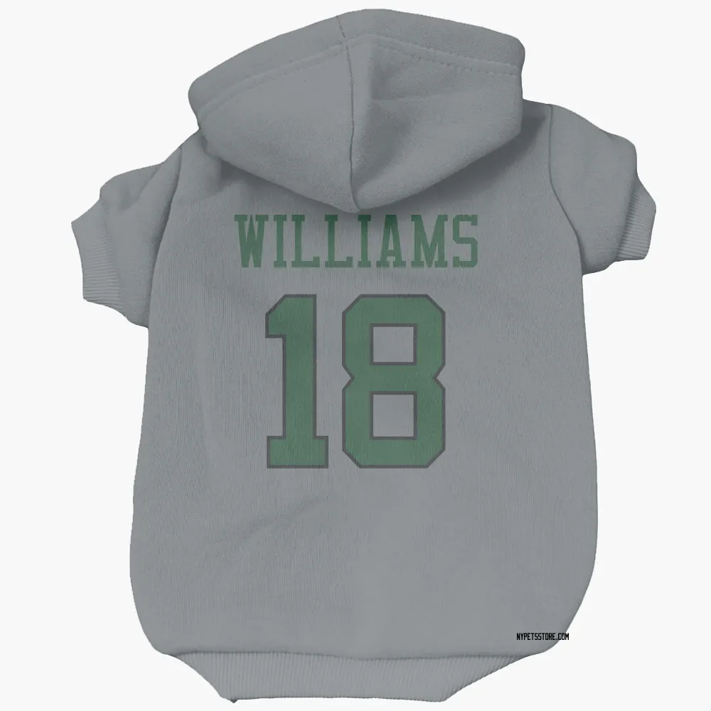 New York Jets Isaiah Williams Gray Pet Hoodie for Dog & Cat