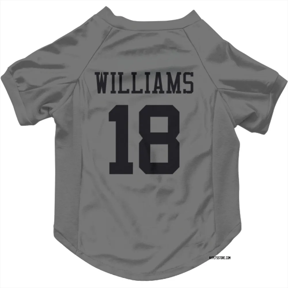 New York Jets Isaiah Williams Silver Pet Jersey for Dog & Cat