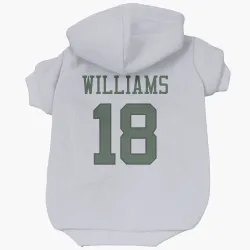 New York Jets Isaiah Williams White Pet Hoodie for Dog & Cat