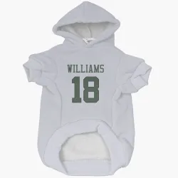 New York Jets Isaiah Williams White Pet Hoodie for Dog & Cat