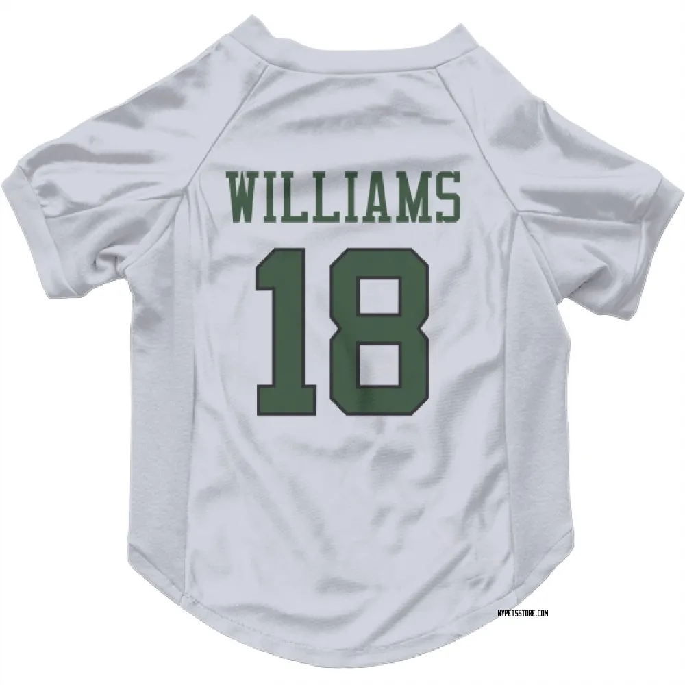 New York Jets Isaiah Williams White Pet Jersey for Dog & Cat
