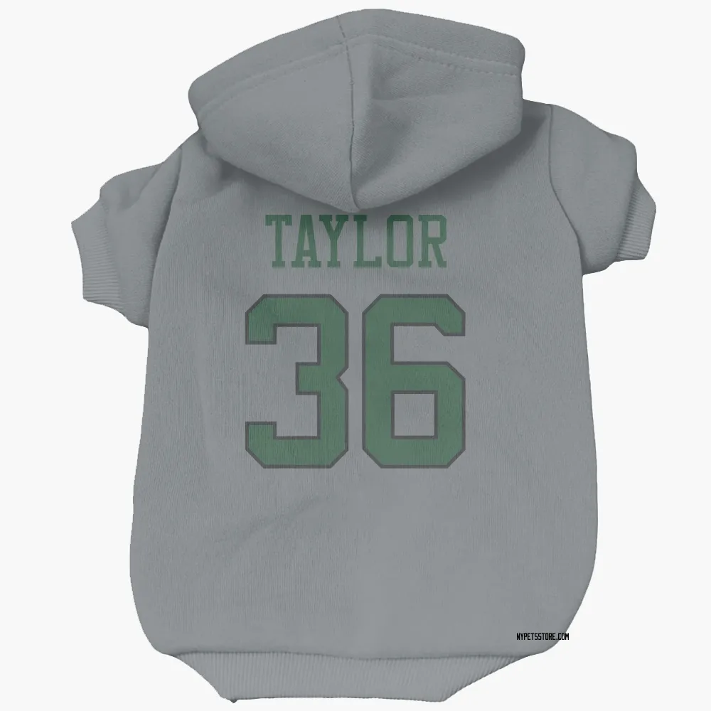 New York Jets Ja'Sir Taylor Gray Pet Hoodie for Dog & Cat