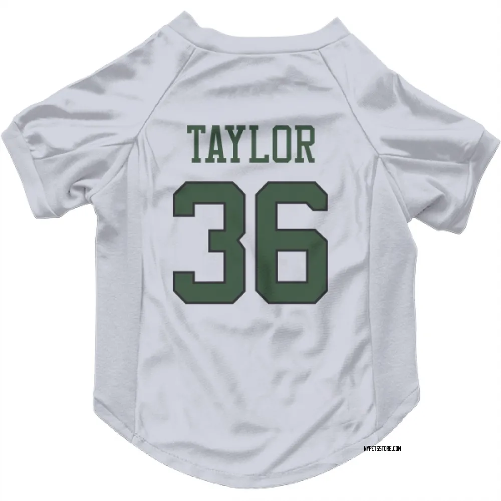 New York Jets Ja'Sir Taylor White Pet Jersey for Dog & Cat