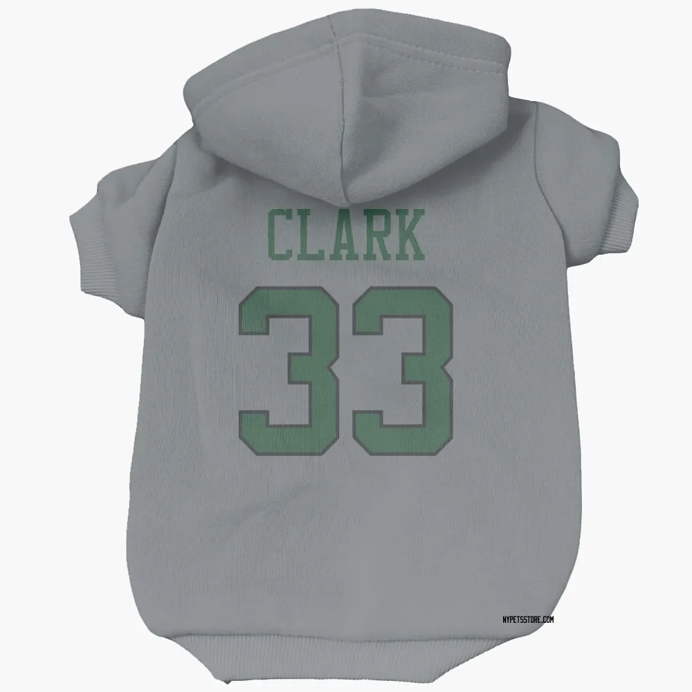 New York Jets Jordan Clark Gray Pet Hoodie for Dog & Cat