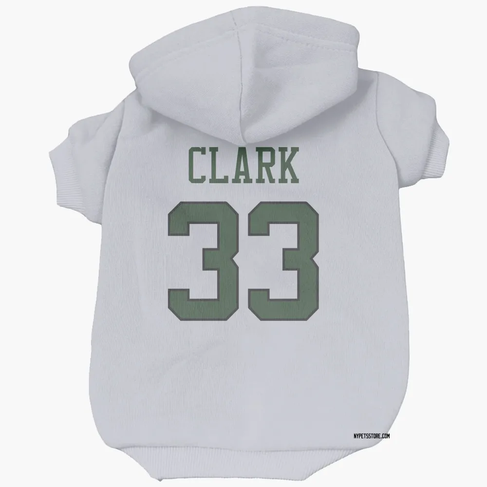 New York Jets Jordan Clark White Pet Hoodie for Dog & Cat