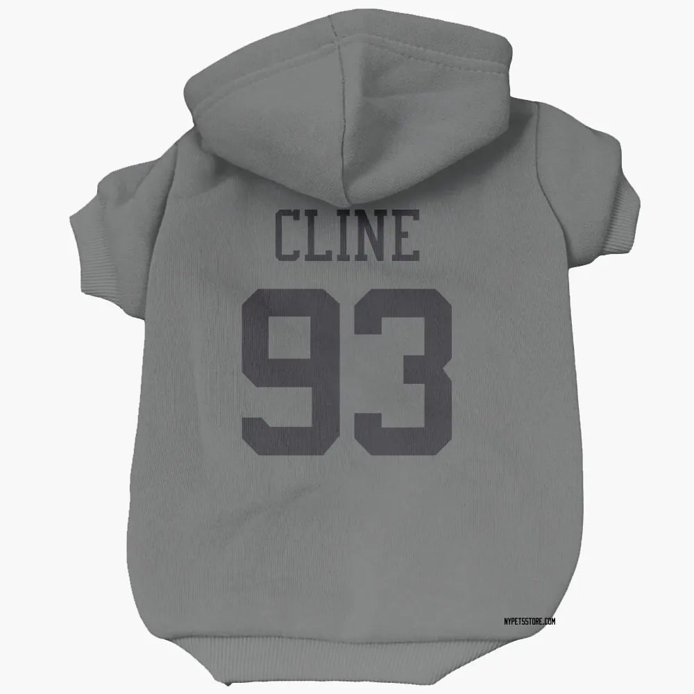 New York Jets Kameron Cline charcoal Pet Hoodie for Dog & Cat
