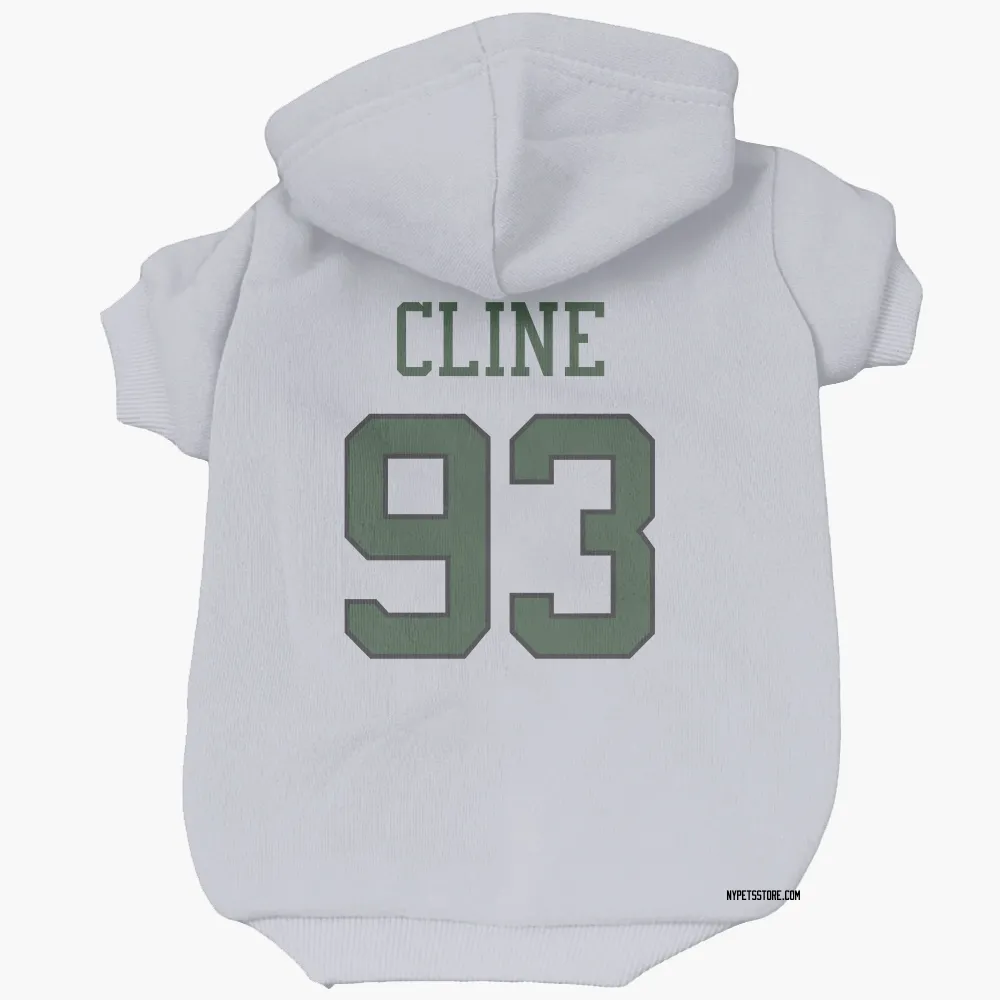 New York Jets Kameron Cline White Pet Hoodie for Dog & Cat