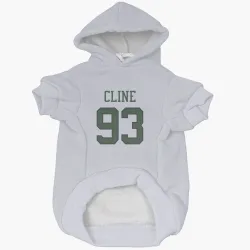 New York Jets Kameron Cline White Pet Hoodie for Dog & Cat