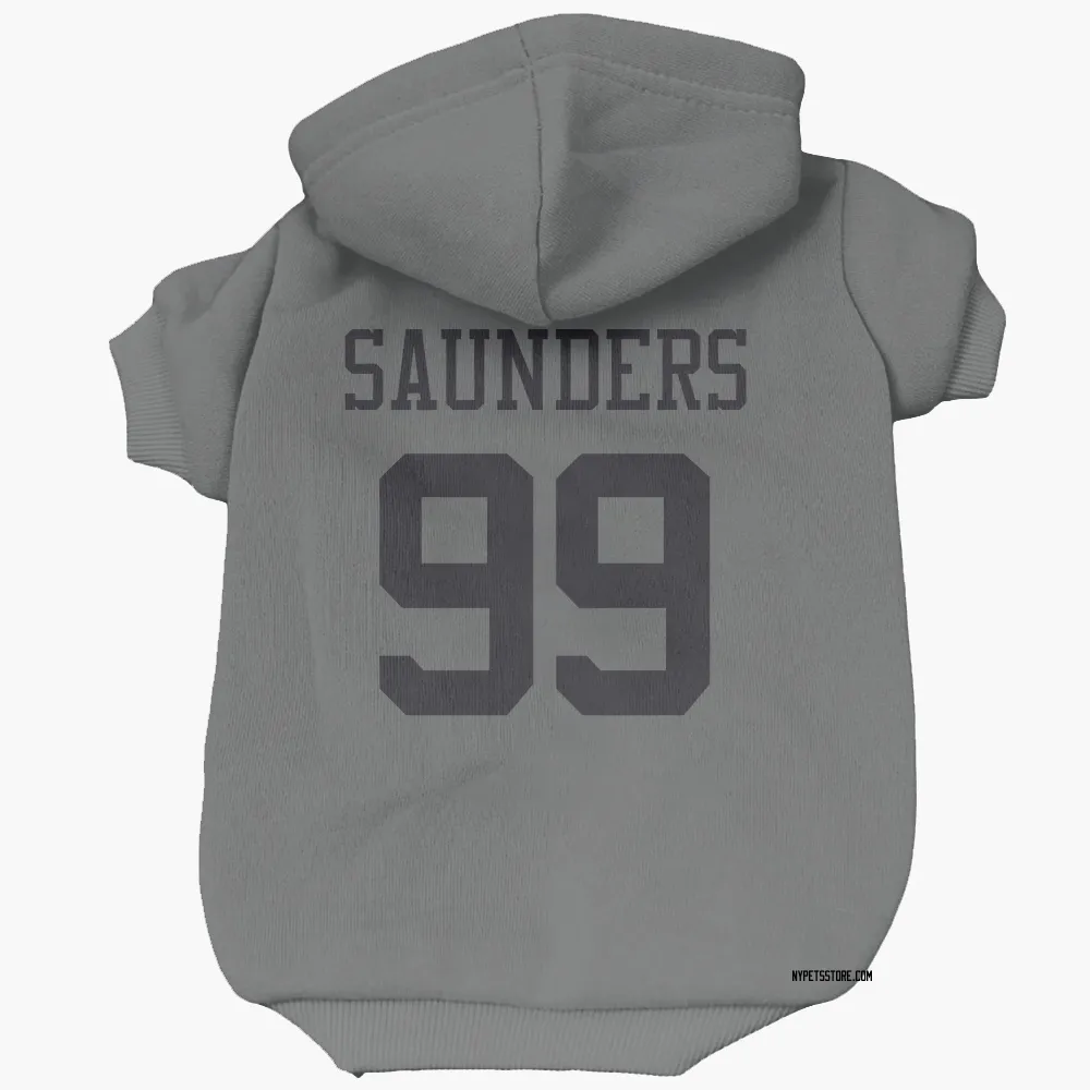 New York Jets Khalen Saunders charcoal Pet Hoodie for Dog & Cat