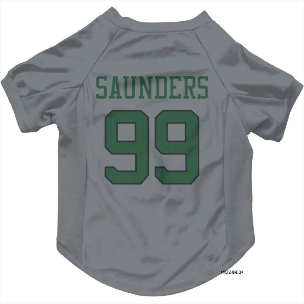 New York Jets Khalen Saunders Gray Pet Jersey for Dog & Cat