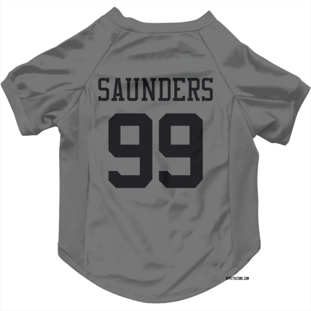 New York Jets Khalen Saunders Silver Pet Jersey for Dog & Cat