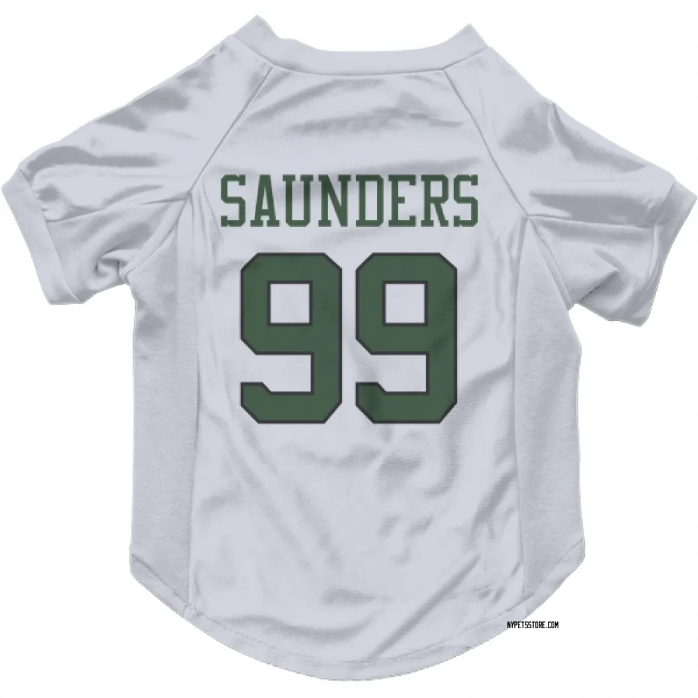 New York Jets Khalen Saunders White Pet Jersey for Dog & Cat