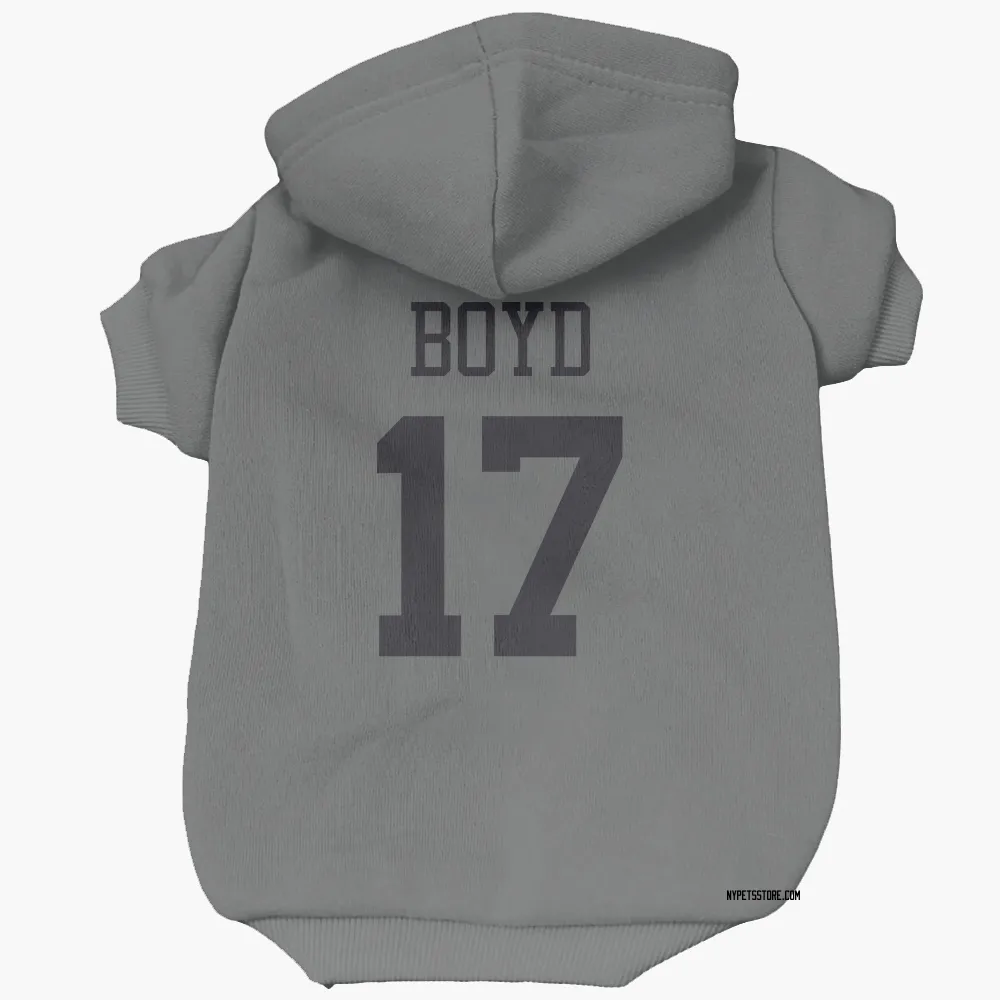 New York Jets Kris Boyd charcoal Pet Hoodie for Dog & Cat