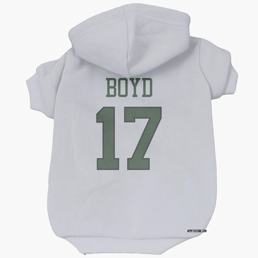 New York Jets Kris Boyd White Pet Hoodie for Dog & Cat