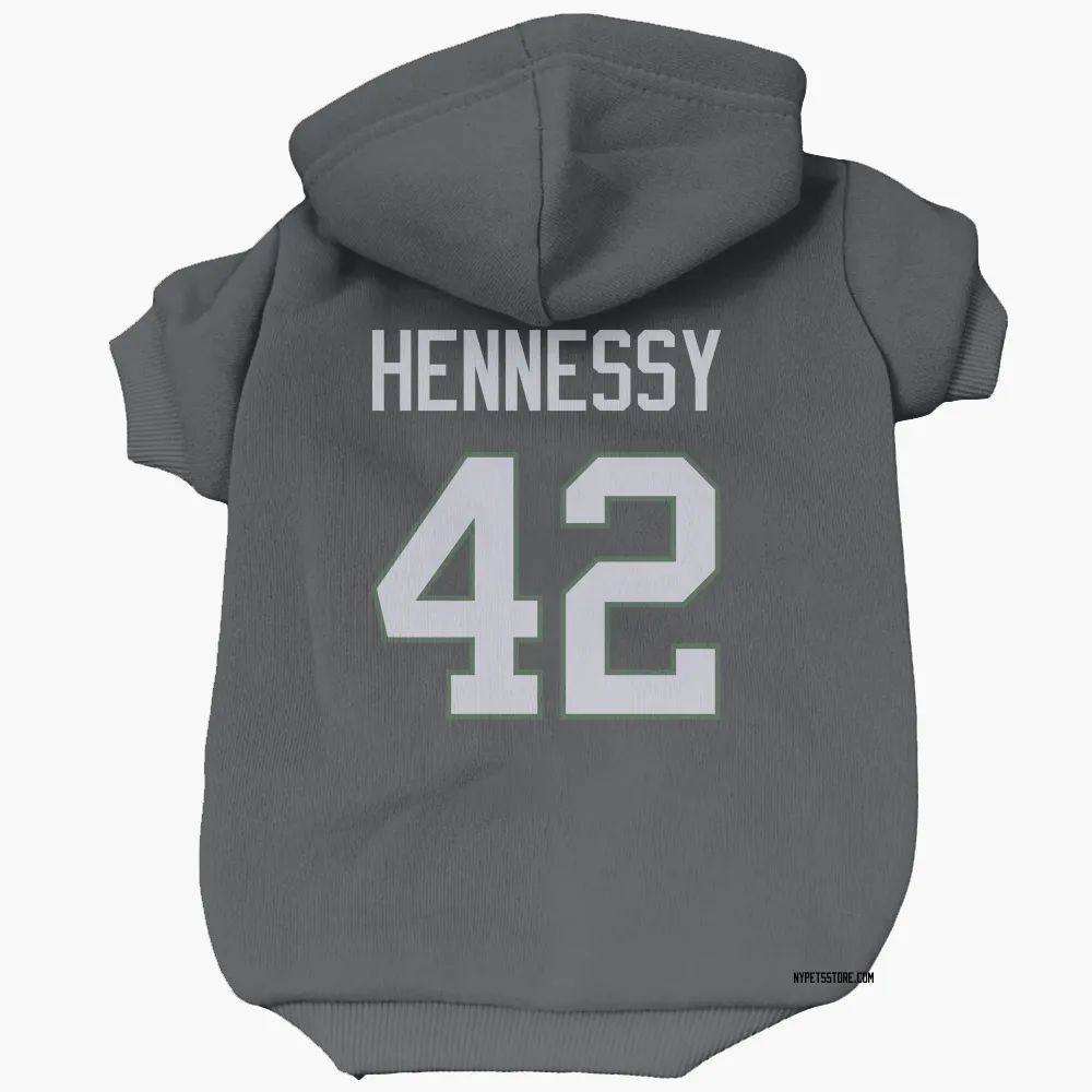 New York Jets Thomas Hennessy Black Pet Hoodie for Dog & Cat