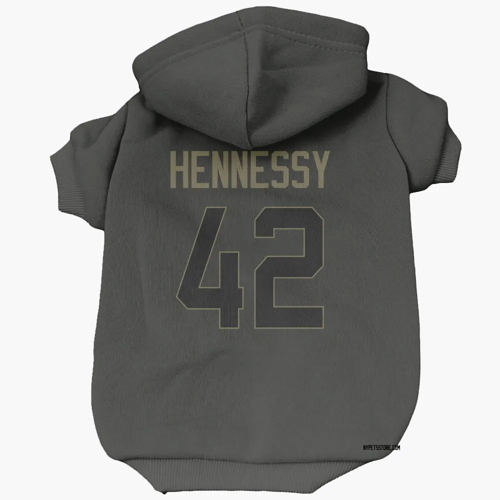 New York Jets Thomas Hennessy Black Service Pet Hoodie for Dog & Cat