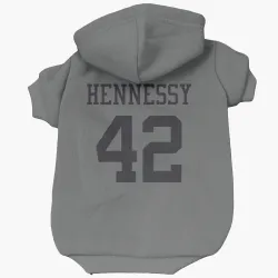 New York Jets Thomas Hennessy charcoal Pet Hoodie for Dog & Cat