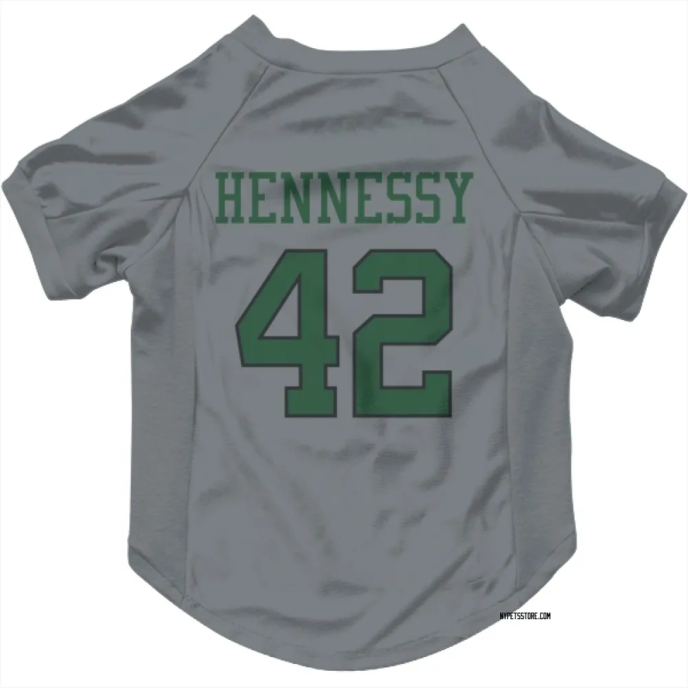 New York Jets Thomas Hennessy Gray Pet Jersey for Dog & Cat