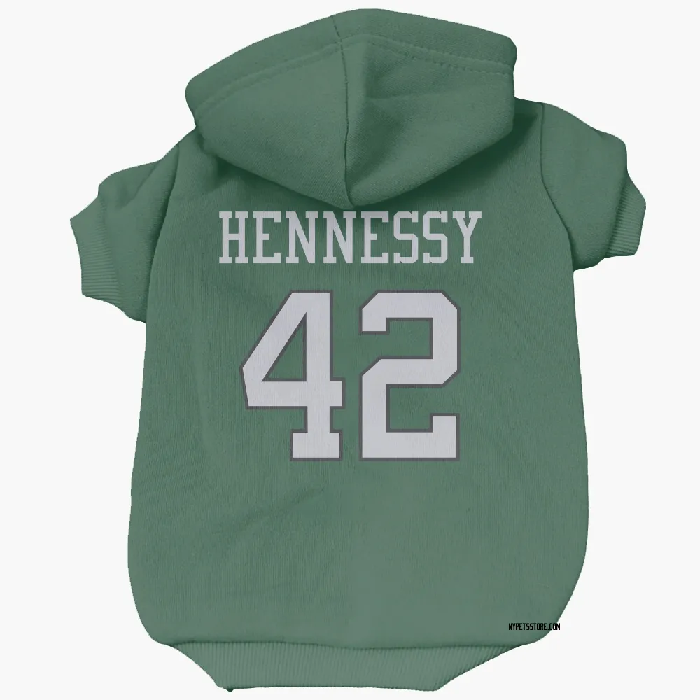 New York Jets Thomas Hennessy Green Pet Hoodie for Dog & Cat