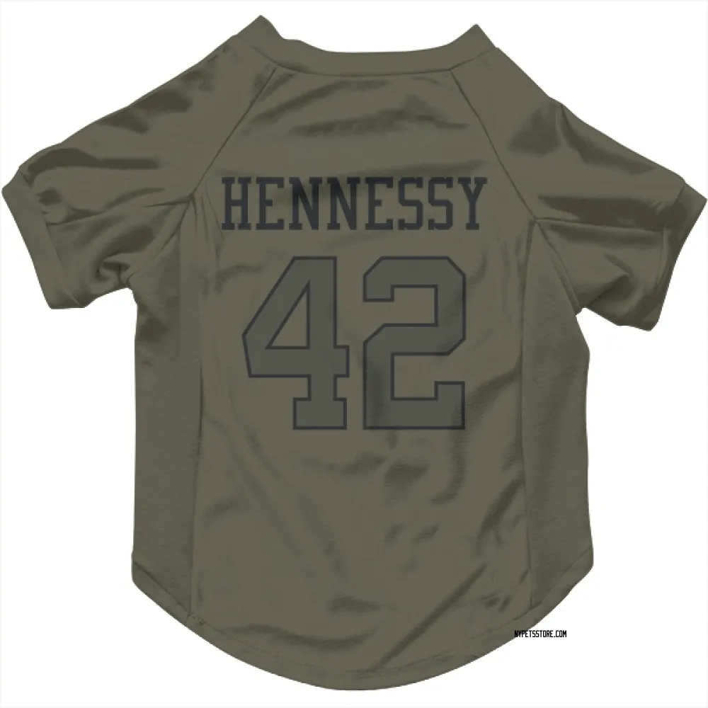 New York Jets Thomas Hennessy Olive Pet Jersey for Dog & Cat