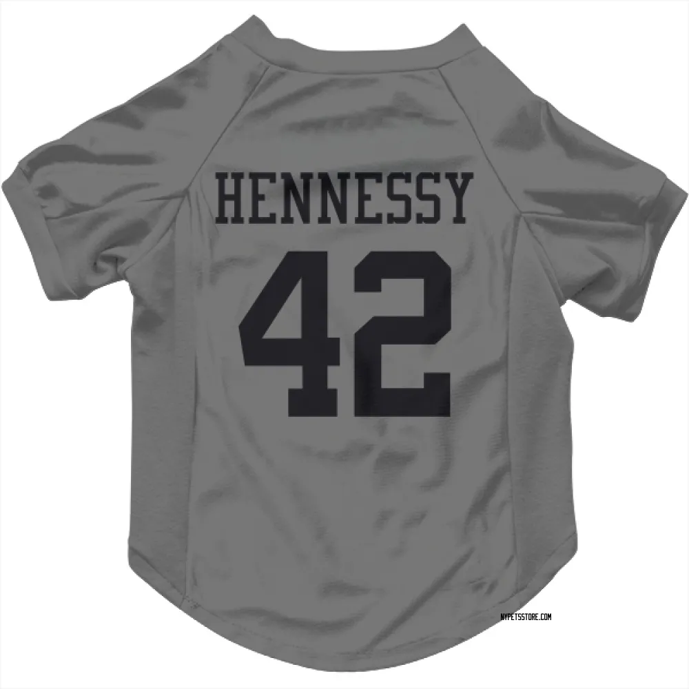 New York Jets Thomas Hennessy Silver Pet Jersey for Dog & Cat