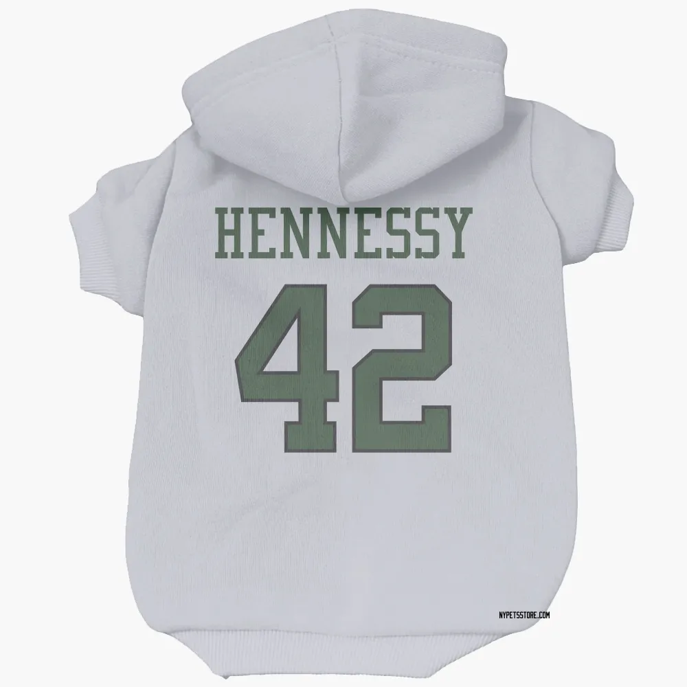 New York Jets Thomas Hennessy White Pet Hoodie for Dog & Cat