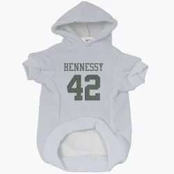 New York Jets Thomas Hennessy White Pet Hoodie for Dog & Cat