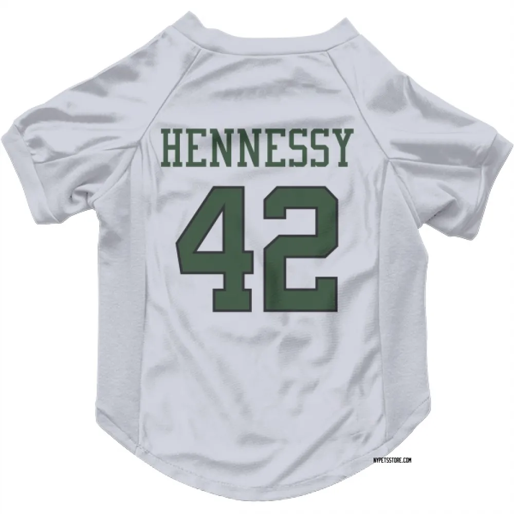 New York Jets Thomas Hennessy White Pet Jersey for Dog & Cat